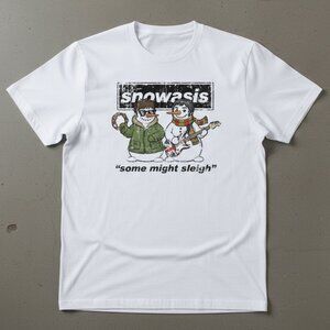 Funny Snowman Rock Band Christmas T-Shirt – Some Might Sleigh Holiday Tee